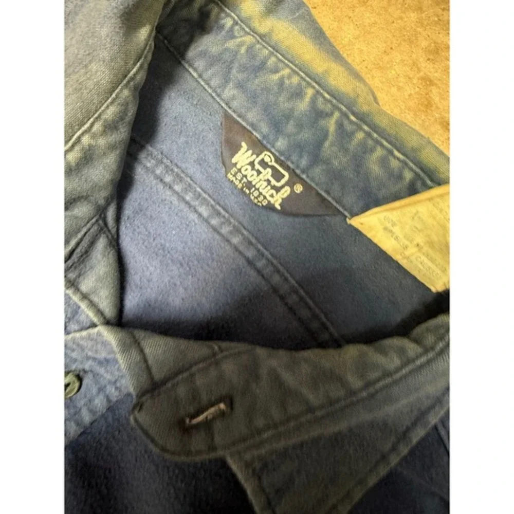 Woolrich Work Shirt Blue Cotton Long Sleeve Button Up Men's Size‎ L
